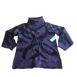Liz claiborne womens Sz L Midnight purple turtle neck knit sweater